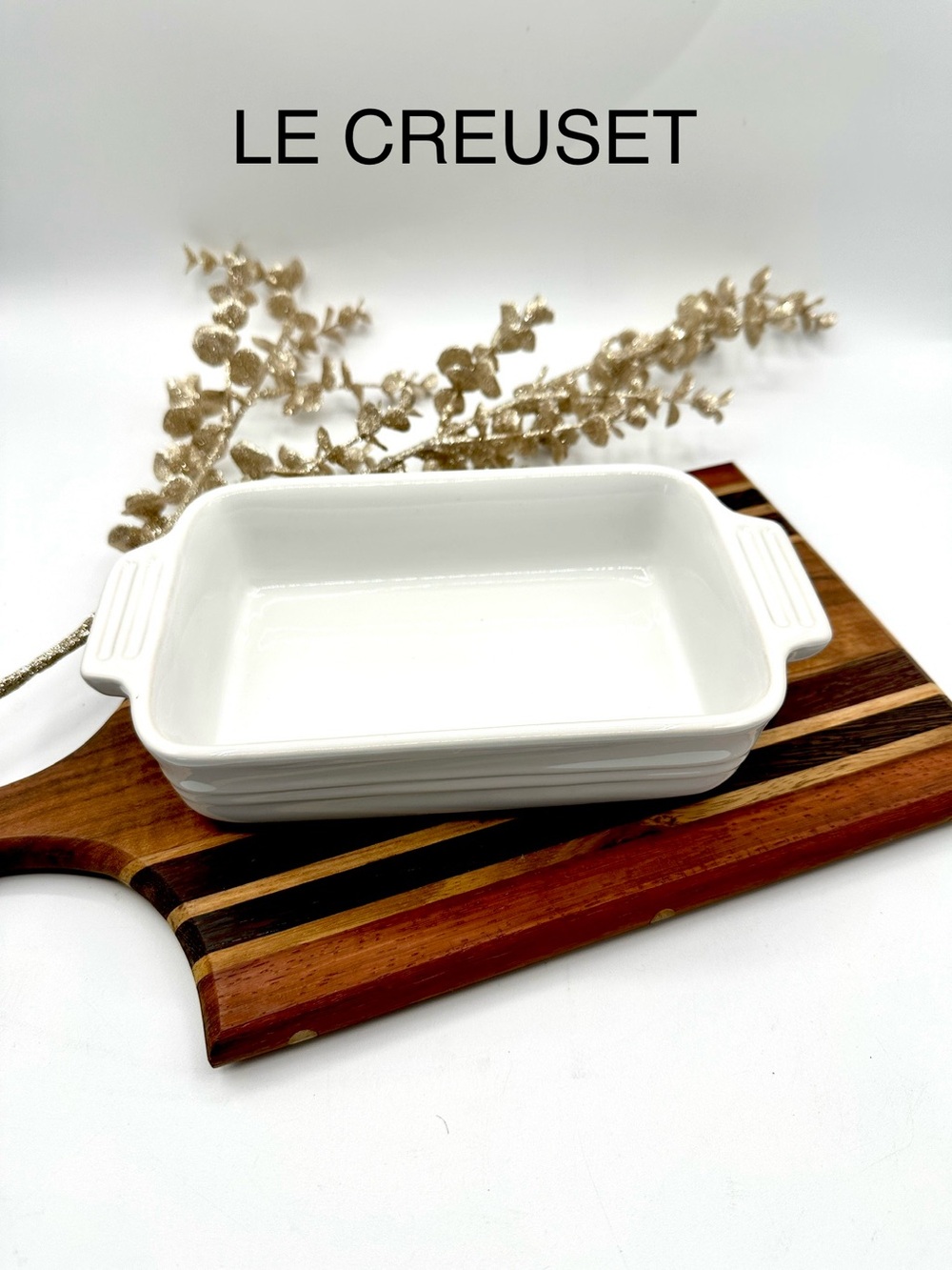 Le Creuset White Baking Dish. 7 x 5” Stoneware’s.